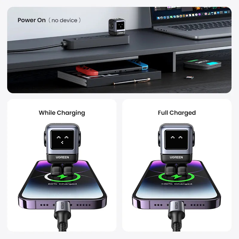 New!UGREEN 65W GaN Charger Robot Design PD Fast Charger PPS PD3.0 for