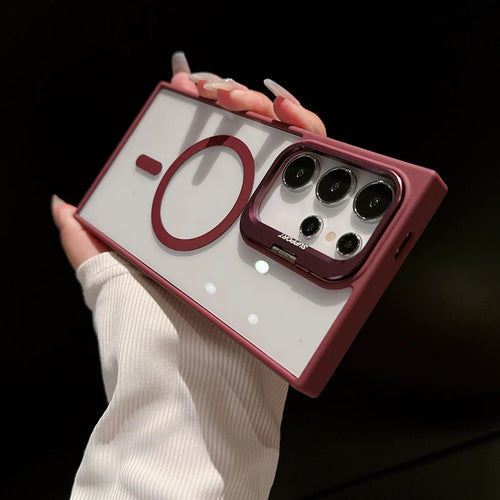 For Magsafe Hidden Holder Clear Case For Samsung Galaxy S24 Ultra S22