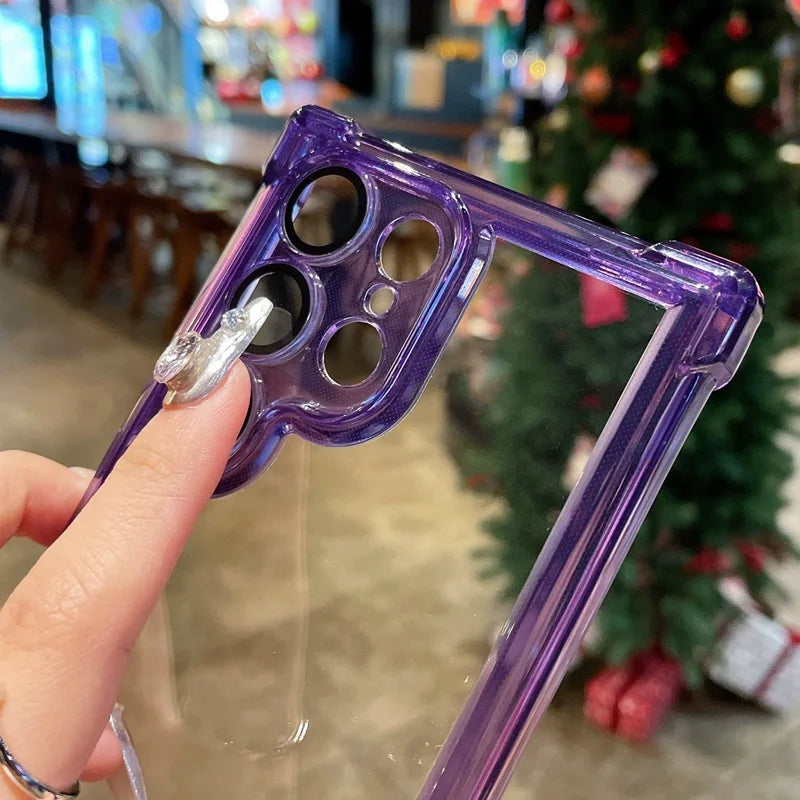 Luxury Transparent Case For Samsung Galaxy S25 S24 S23 S22 Ultra Plus