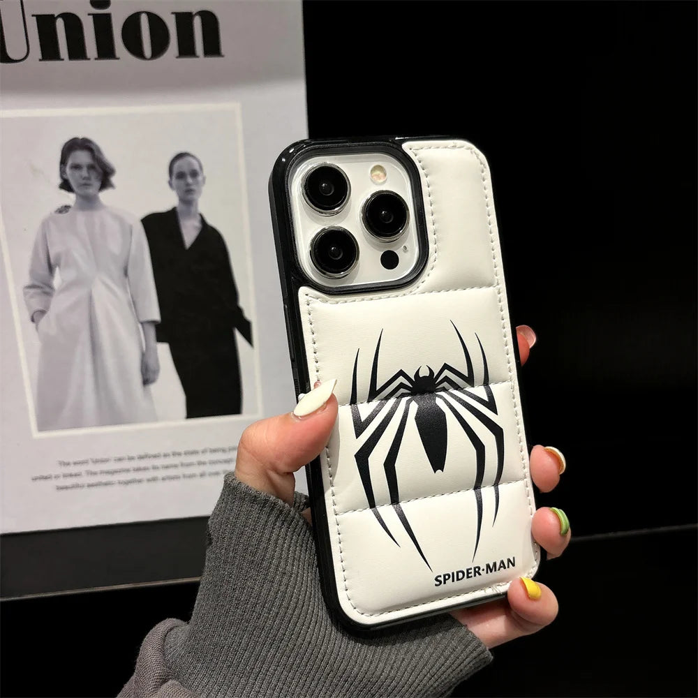 Red Spider Puffer Phone Case Man Black and White 3D Shockproof Phone