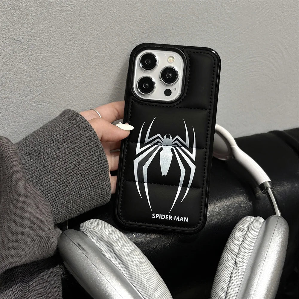 Red Spider Puffer Phone Case Man Black and White 3D Shockproof Phone