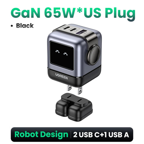 New!UGREEN 65W GaN Charger Robot Design PD Fast Charger PPS PD3.0 for