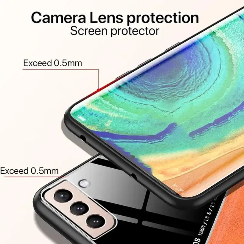Luxury Leather Lens Protection Case For Samsung Galaxy M32 M53 M52 M23