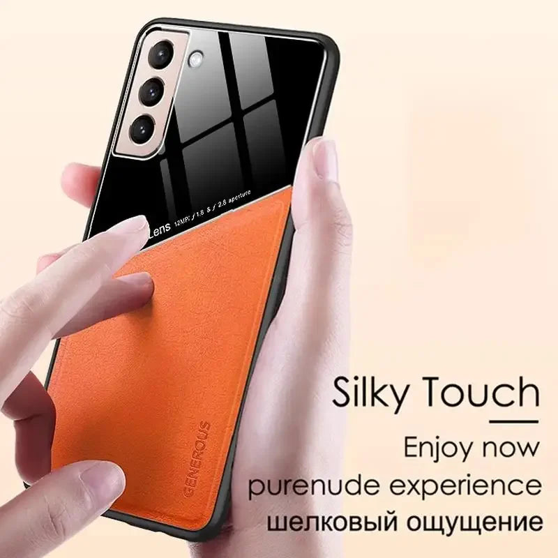Luxury Leather Lens Protection Case For Samsung Galaxy M32 M53 M52 M23