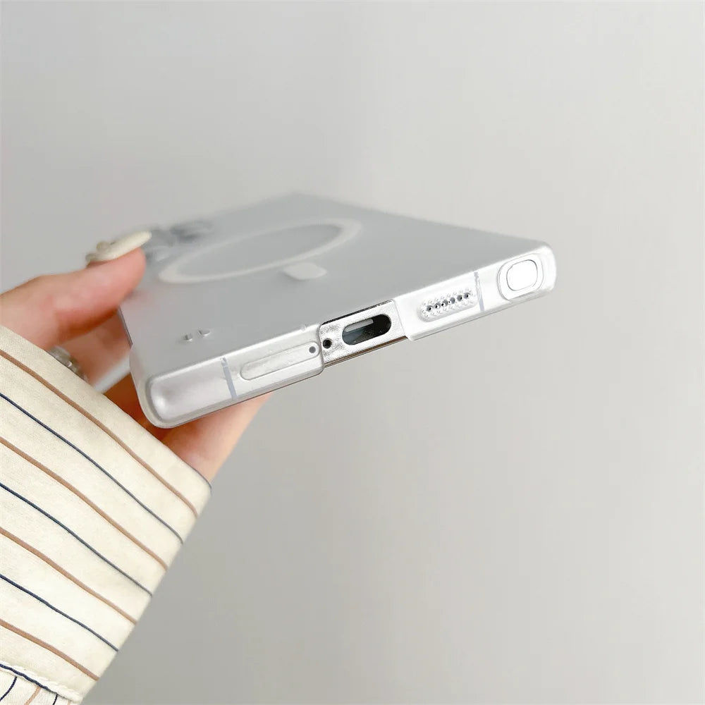 Ultra Slim For Magsafe Clear Frameless Phone Case For Samsung S24 Plus