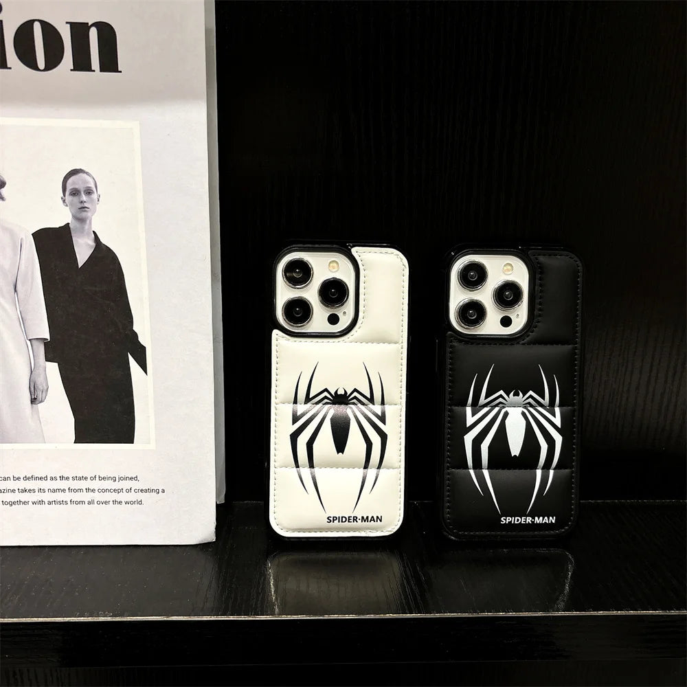 Red Spider Puffer Phone Case Man Black and White 3D Shockproof Phone