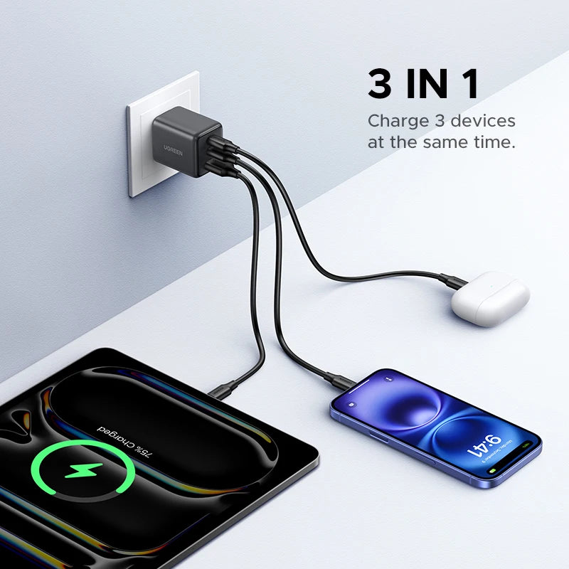【US Plug】UGREEN 20W 30W GaN Charger Mini PD 3.0 USB C Phone Charger