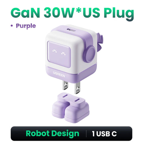 New!UGREEN 65W GaN Charger Robot Design PD Fast Charger PPS PD3.0 for