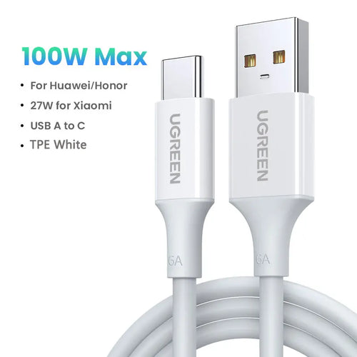 UGREEN USB Cable 6A 5A 100W for Huawei Mate 50 P40 30 Pro Supercharge