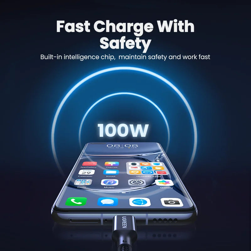 UGREEN USB Cable 6A 5A 100W for Huawei Mate 50 P40 30 Pro Supercharge