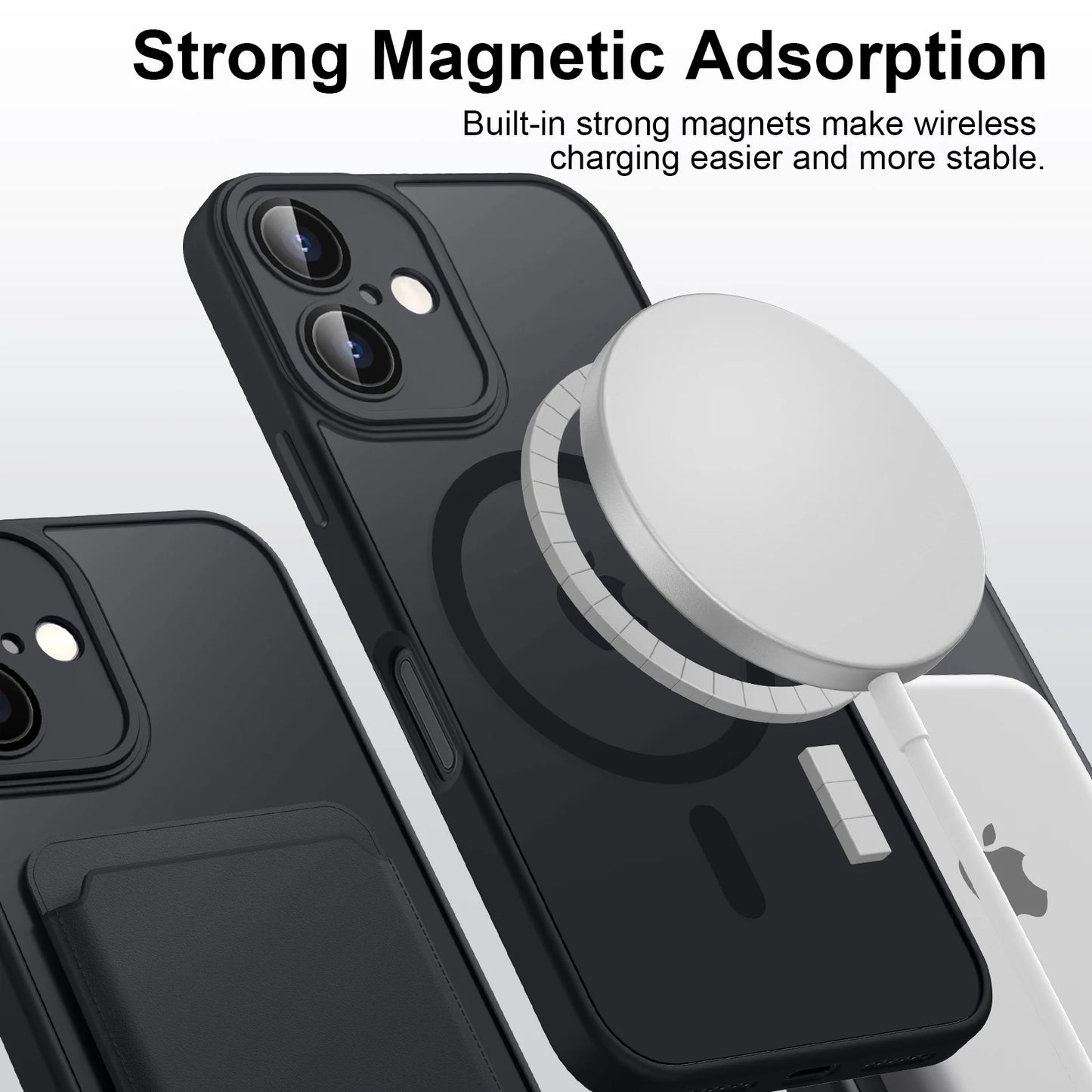 Luxury Magnetic Matte Translucent Armor Shockproof Case For iPhone 11