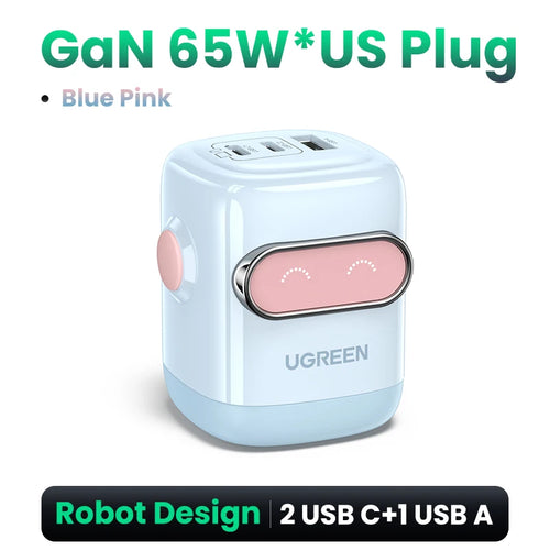 【US Plug】UGREEN 65W 30W GaN Charger Robot Design QC4.0 3.0 PPS for