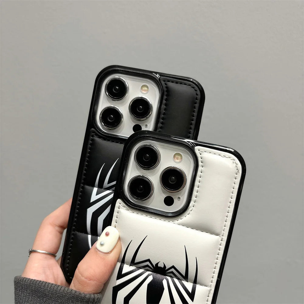 Red Spider Puffer Phone Case Man Black and White 3D Shockproof Phone