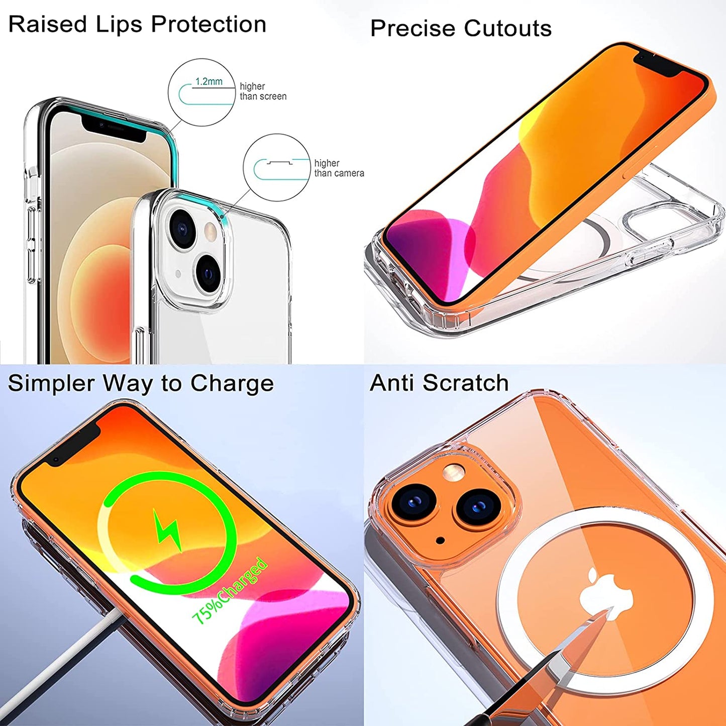 Clear Magnetic Phone Case Iphone 14 Pro Max 13 12 11 Mini Back Cover
