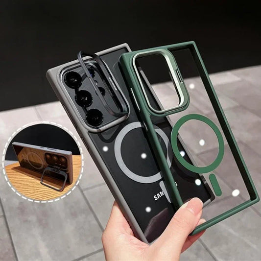 For Magsafe Hidden Holder Clear Case For Samsung Galaxy S24 Ultra S22