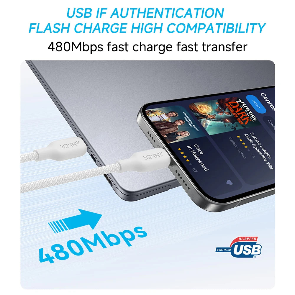 Anker 240W USB-C to USB-C Cable Bio-based Nylon Braided Data Cable