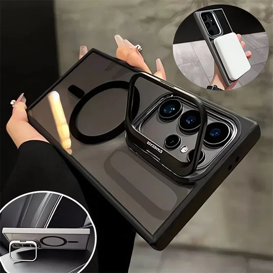 For Magsafe Hidden Holder Clear Case For Samsung Galaxy S24 Ultra S22