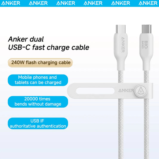 Anker 240W USB-C to USB-C Cable Bio-based Nylon Braided Data Cable