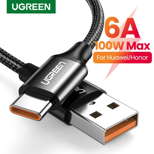 UGREEN USB Cable 6A 5A 100W for Huawei Mate 50 P40 30 Pro Supercharge