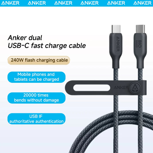 Anker 240W USB-C to USB-C Cable Bio-based Nylon Braided Data Cable