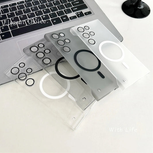 Ultra Slim For Magsafe Clear Frameless Phone Case For Samsung S24 Plus