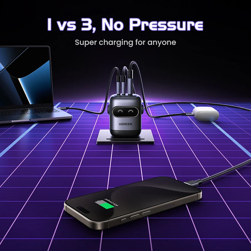【US Plug】UGREEN 65W 30W GaN Charger Robot Design QC4.0 3.0 PPS for